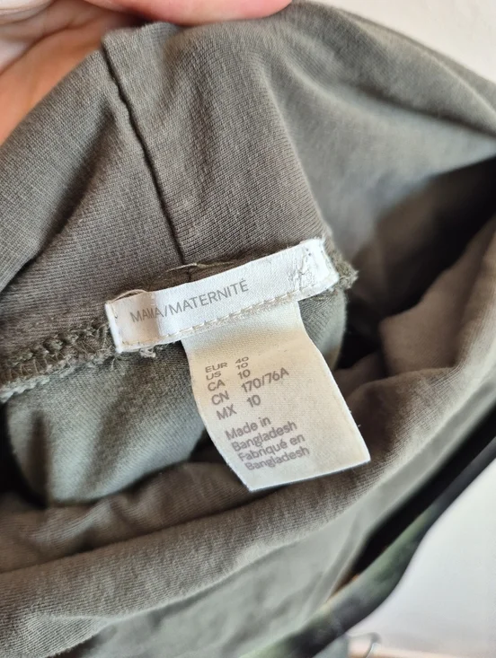 Olive Green Moto Style Materinty Pants By H&M Size 10 - Picture 6 of 6